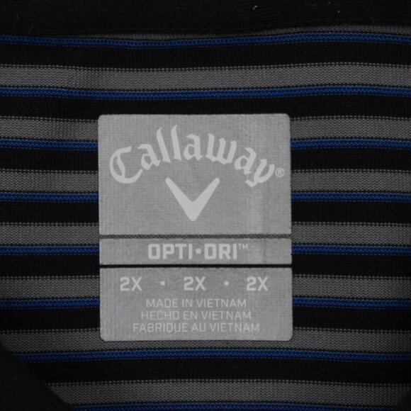 Callaway Opti-Dri Polo Shirt Adult 2XL XXL Blue/Gray/Black Short Sleeve Pullover - Picture 8 of 13